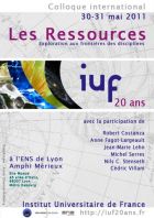 Colloque IUF 20 ans Les Ressources